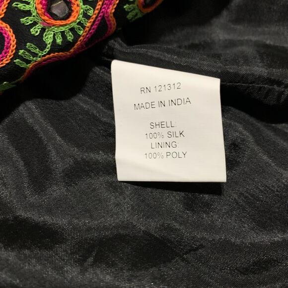 GRYPHON New York Black Floral Neon Silk Mini Skirt Size XS - Picture 7 of 8